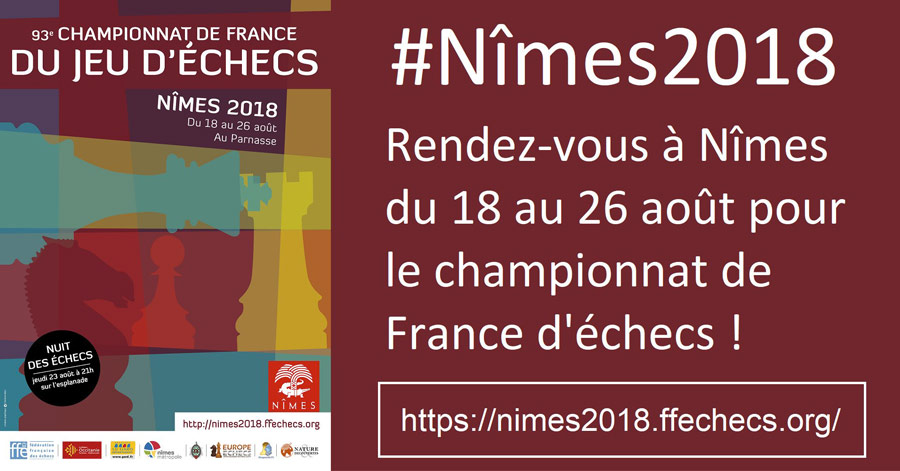 Nîmes - GARD - NÎMES Championnat de France déchecs : près de 1000 joueurs attendus à Nîmes