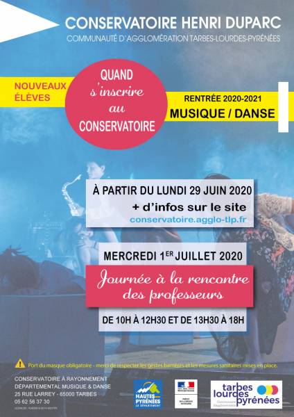 Hautes-Pyrénées - Tarbes - Inscriptions 2020-2021 et Journée à la rencontre des professeurs 