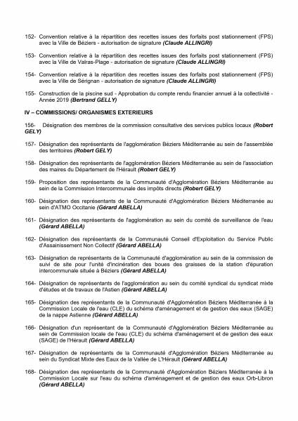 Villeneuve-lès-Béziers - Conseil communautaire du lundi 14 septembre à Villeneuve-lès-Béziers