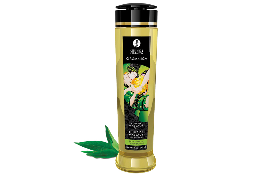 Thé Vert Exotique de Shunga - L'huile de massage comestible bio au thé vert