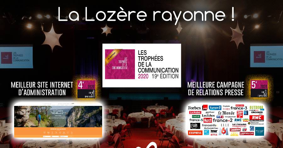 Lozère - Lozère Tourisme : 2 récompenses aux Trophées de la Communication® 2020 !