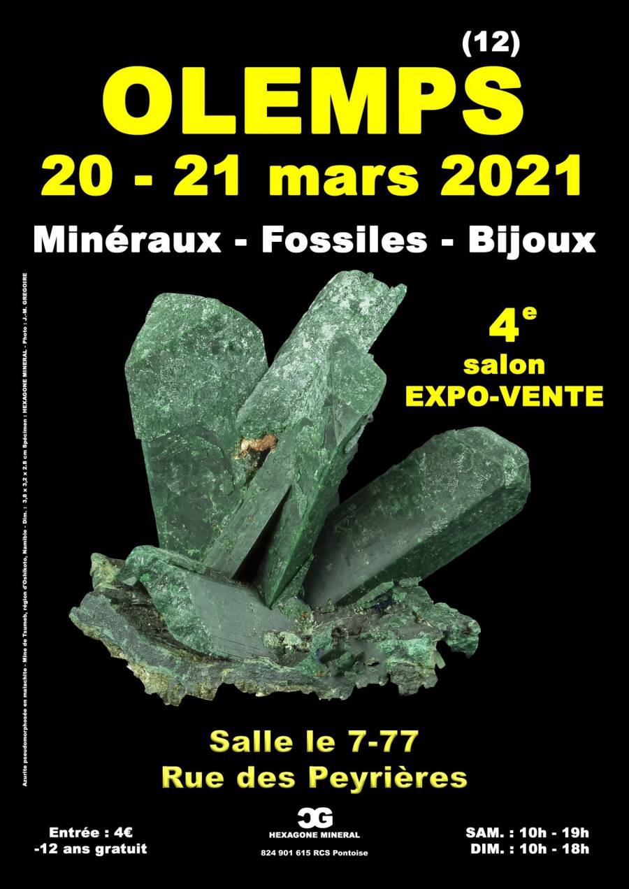 Aveyron - 4ème Salon Mineraux Fossiles Bijoux de Olemps.
