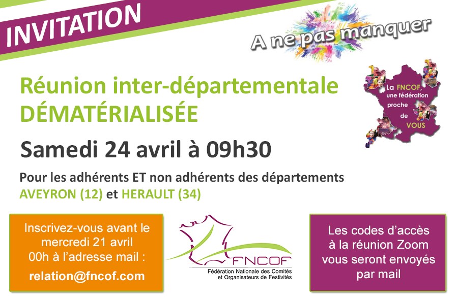 Hérault - Réunion d'information interdépartemental 12 et 34 proposée par la FNCOF
