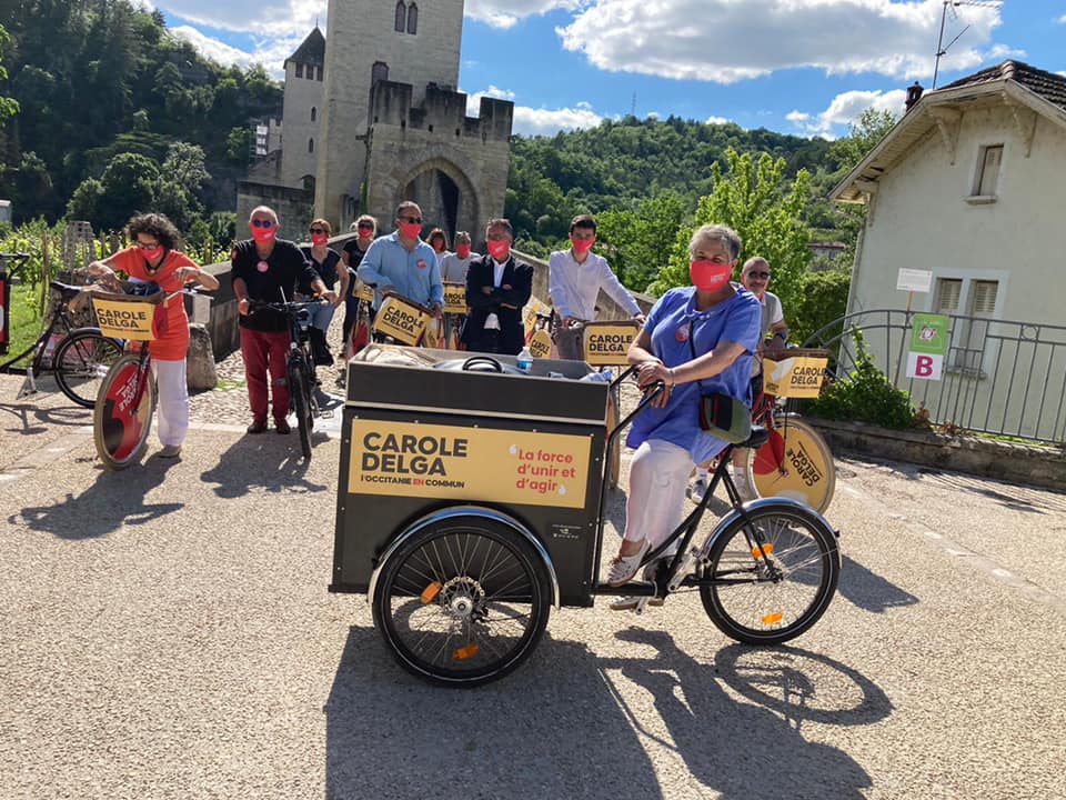 Cahors - Occitanie Tour: l'équipe de Carole Delga roule pour l'Occitanie en commun à Cahors
