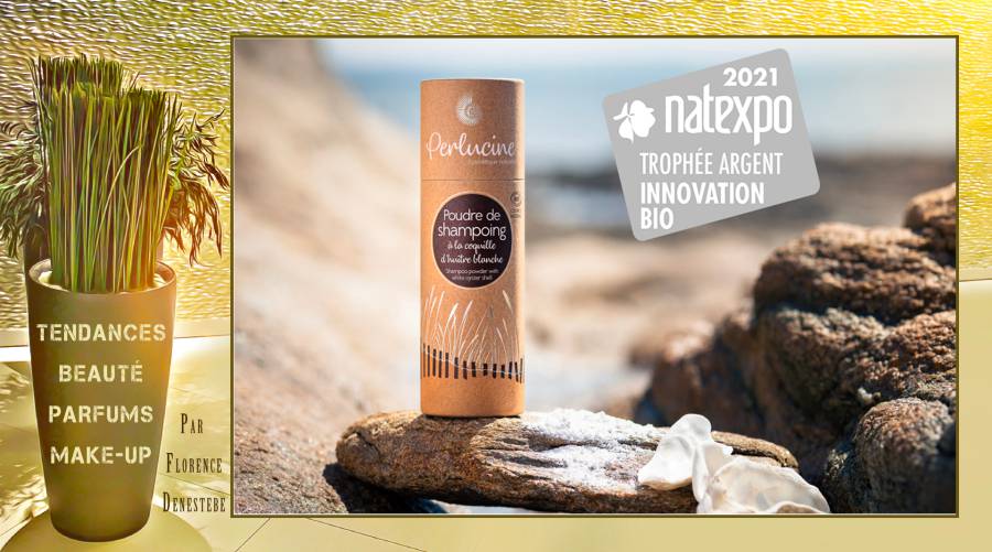 Perlucine, la marque bretonne de cosmétiques à la poudre de coquille d'huître blanche et à l'argile marine lance la Poudre de Shampoing
