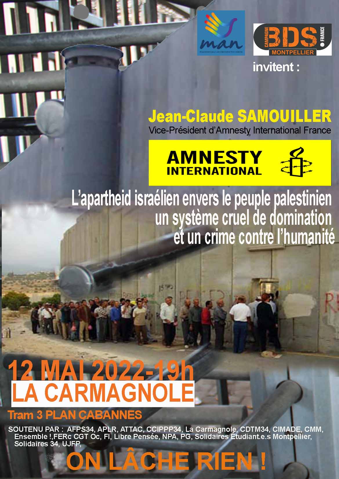 Montpellier - Amnesty International/ Apartheid israélien