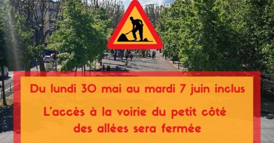 Béziers - La fermeture du petit côté des allées est planifiée pendant les travaux !