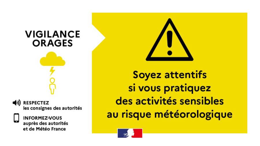 Hérault - L'Hérault est placé en vigilance jaune orages par Météo France