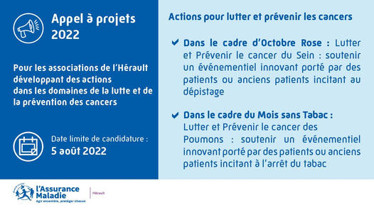 Hérault - Vous êtes une association de prévention du cancer ! Demandez votre soutien financier !