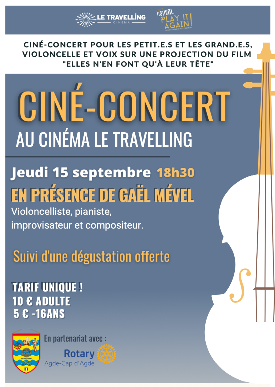 Agde - Ciné-concert - Le jeudi 15 septembre à 18h30 au cinéma Le Travelling