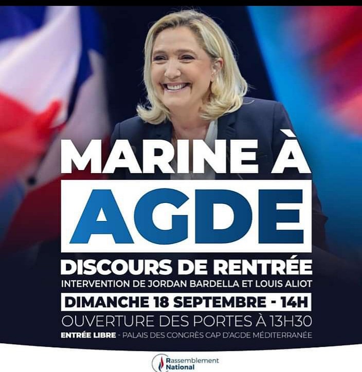 Cap d'Agde - Discours de rentrée de Marine Le Pen au Cap d'Agde !