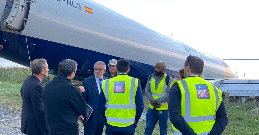 Montpellier - Point de situation après la sortie de piste du Boeing 737 à l'aéroport de Montpellier