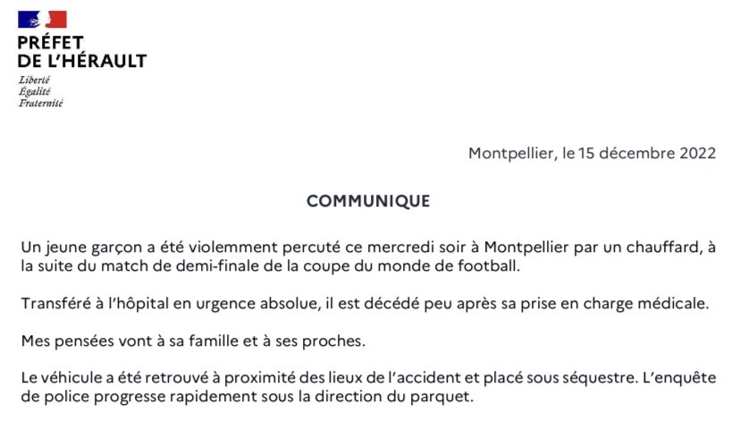 Montpellier - Dramatique accident à la suite du match de demi-finale à Montpellier