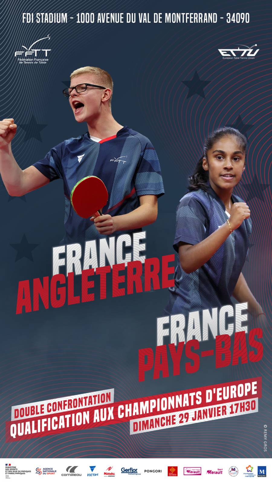 Montpellier - Rencontres internationales de Tennis de Table Dames et Messieurs au FDI Stadium