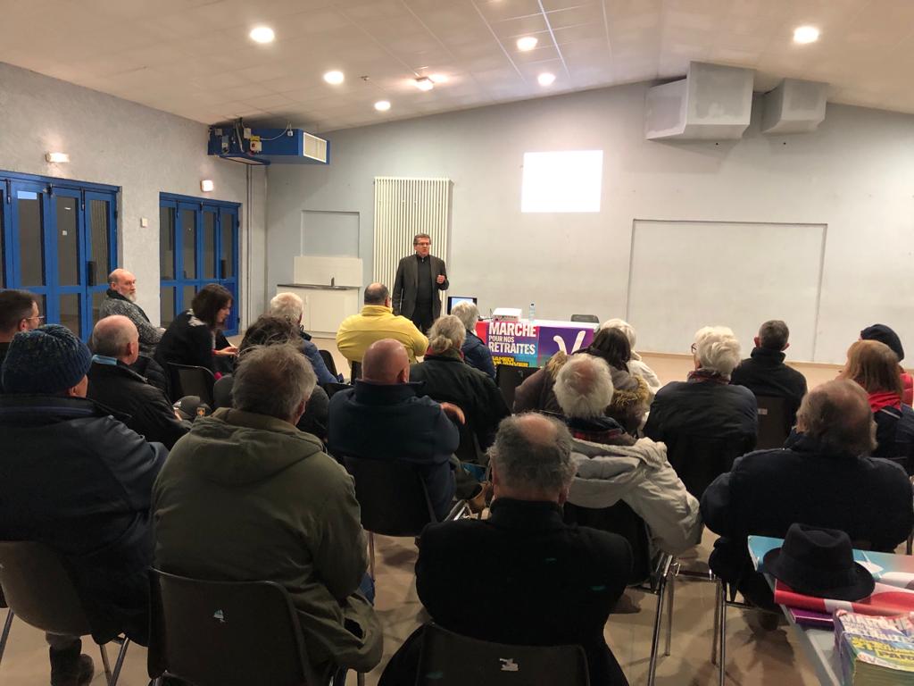 Pyrénées-Orientales - Francis Daspe en réunion à Prades : Une réforme des retraites qui instaure la triple peine