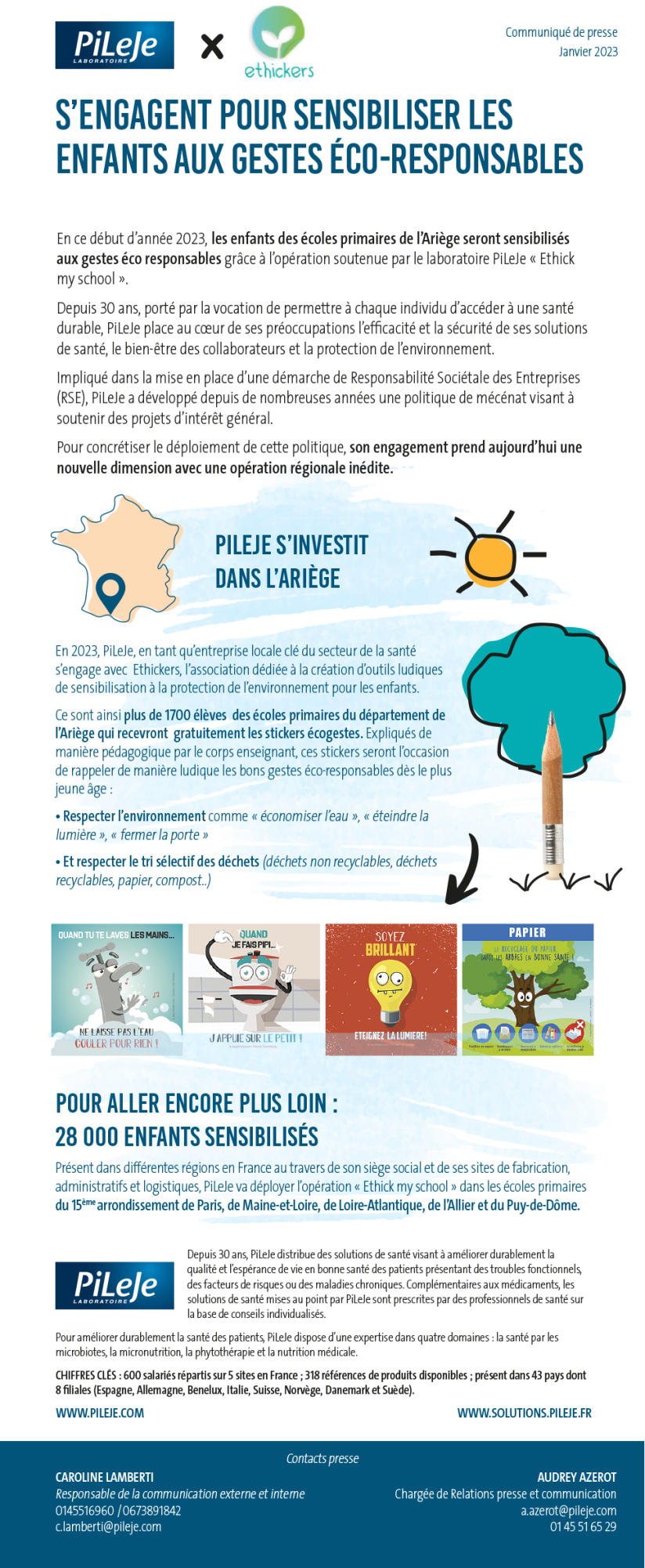 Ariège - PiLeJe et Ethickers s'engagent pour sensibiliser les enfants aux gestes éco-responsables !