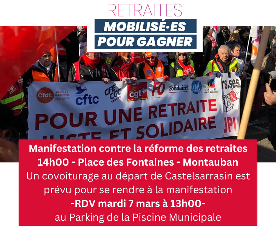 Castelsarrasin - Les communistes appellent à manifester le 7 mars