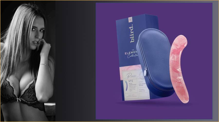 Biird - Pixii Dildo Incurvé en Quartz de Cristal
