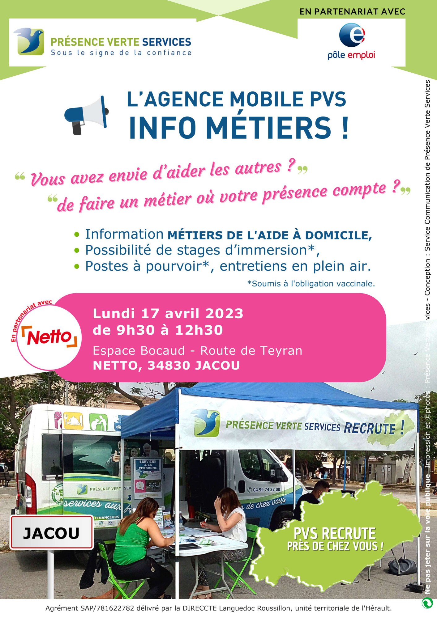 Hérault - L'Agence mobile Présence Verte Services dans l'Hérault !