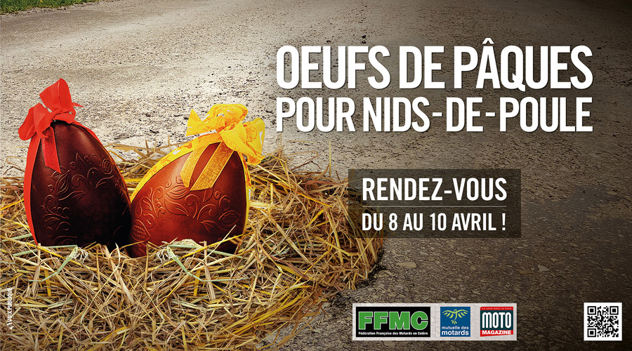 Hérault - Opération FFMC 34 Œufs de Pâques pour nids-de-poule à Notre-Dame-de-Londres