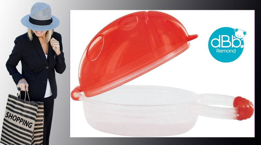 dBb Remond - Boîte Coccinelle à Sucette - Rouge Translucide