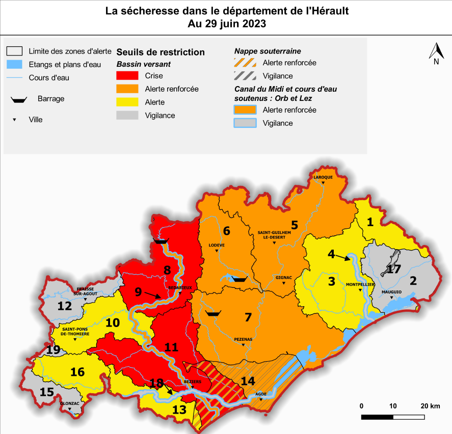 Marseillan - Etat des ressources en eau Alerte renforcée sur le bassin de Thau