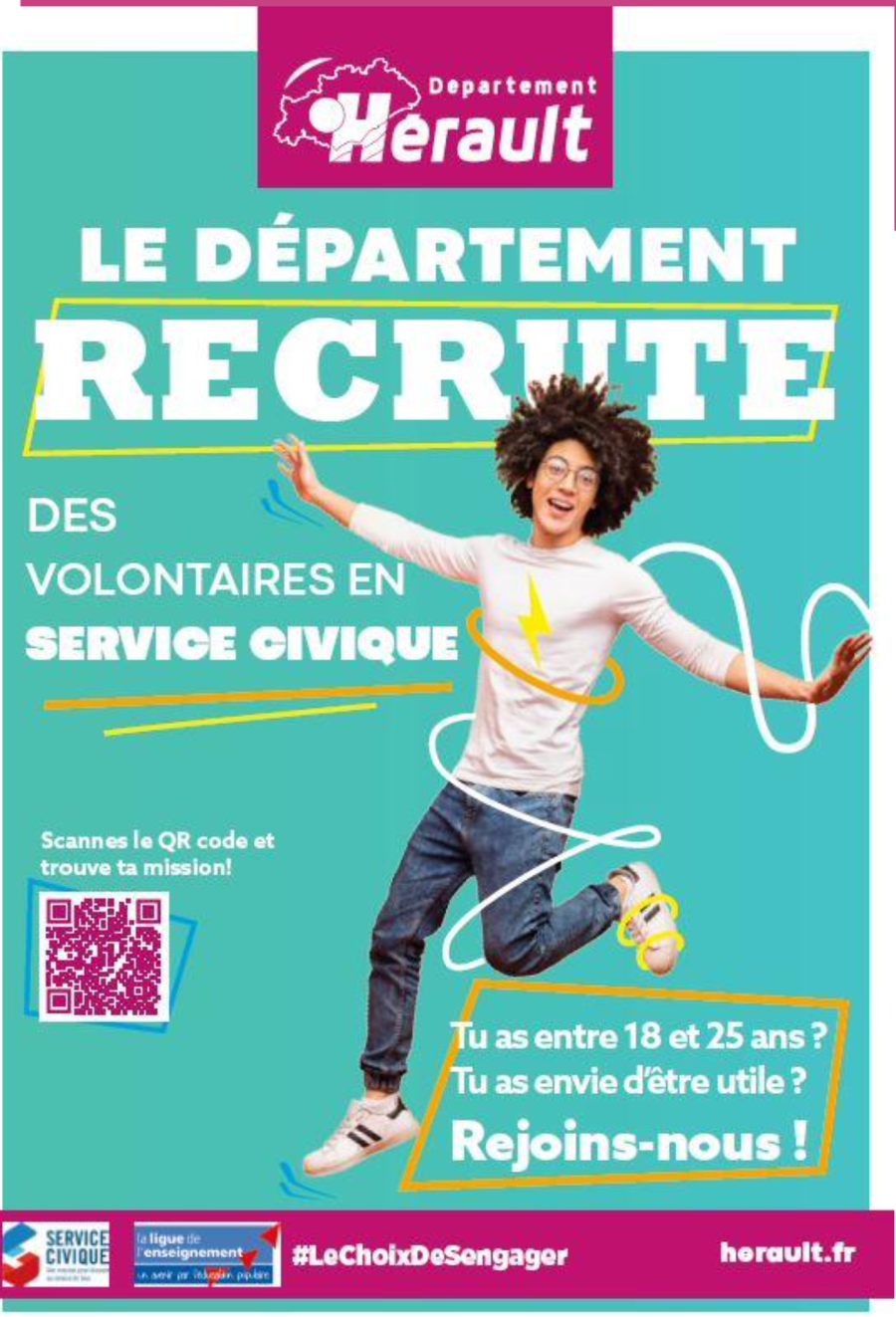 Hérault - Le Département lance une nouvelle campagne de recrutement de volontaires en service civique