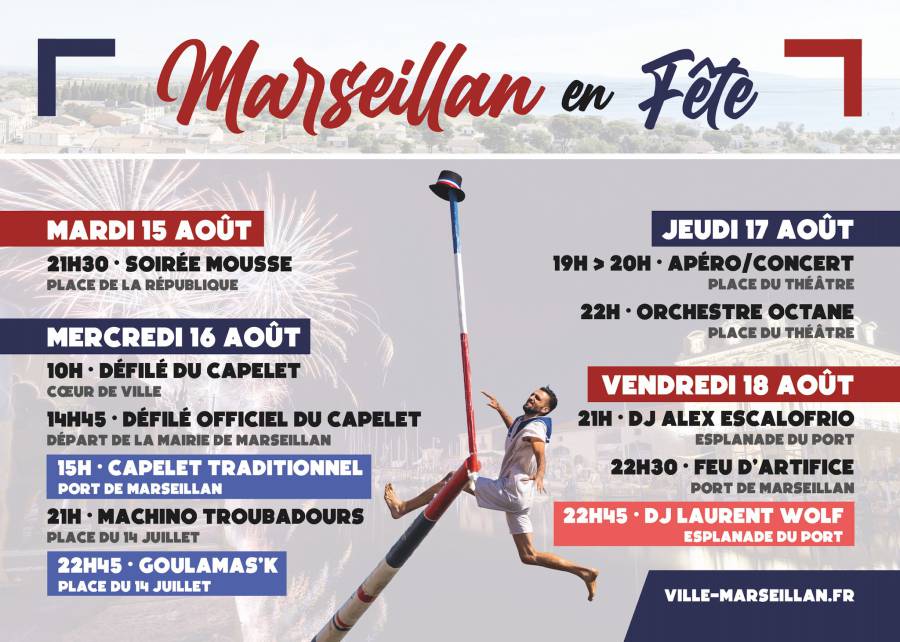 Marseillan - Un programme d'exception du 15 au 18 Aout pour la fête locale de Marseillan