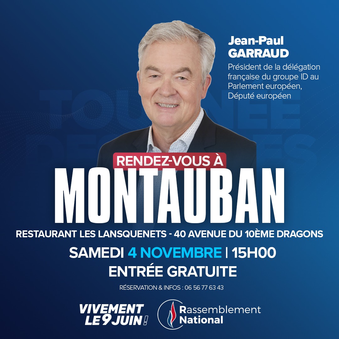 Montauban - Réunion publique avec Jean-Paul GARRAUD à Montauban