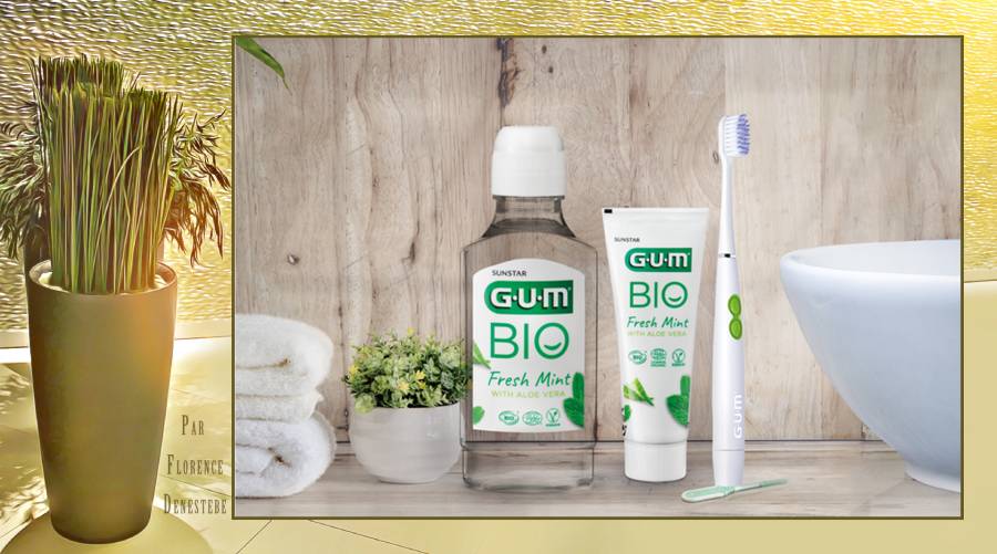 La gamme certifiée bio par GUM® POUR UN SOIN AU NATUREL DES DENTS ET DES GENCIVES