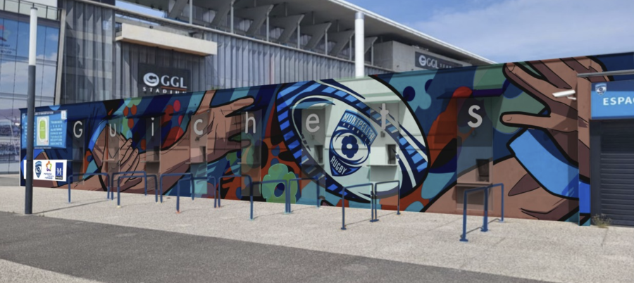 Montpellier - Des étudiants de l'ESMA créent une immense fresque pour le Montpellier Hérault Rugby !