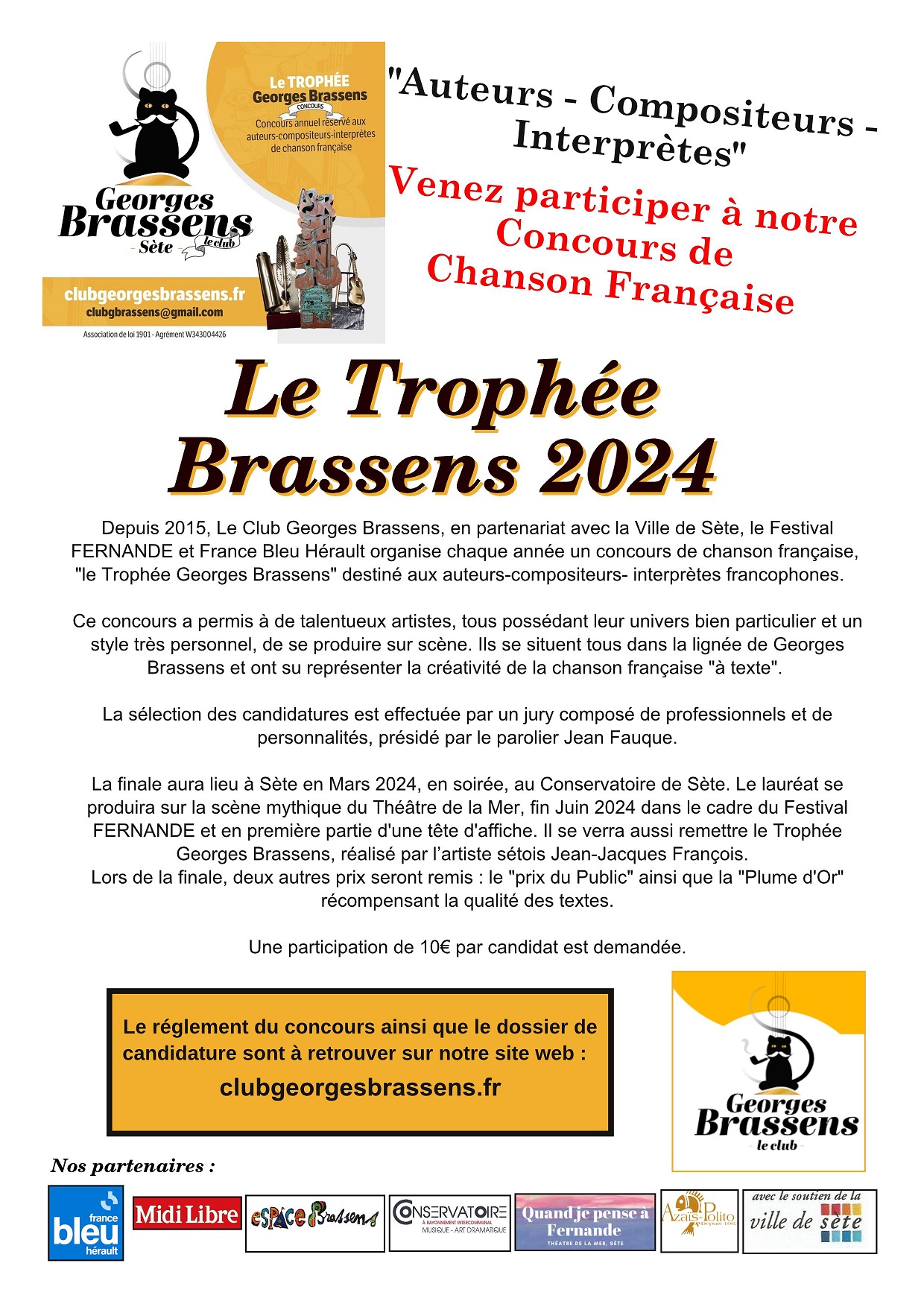 Sète - concours TROPHEE BRASSENS 2024