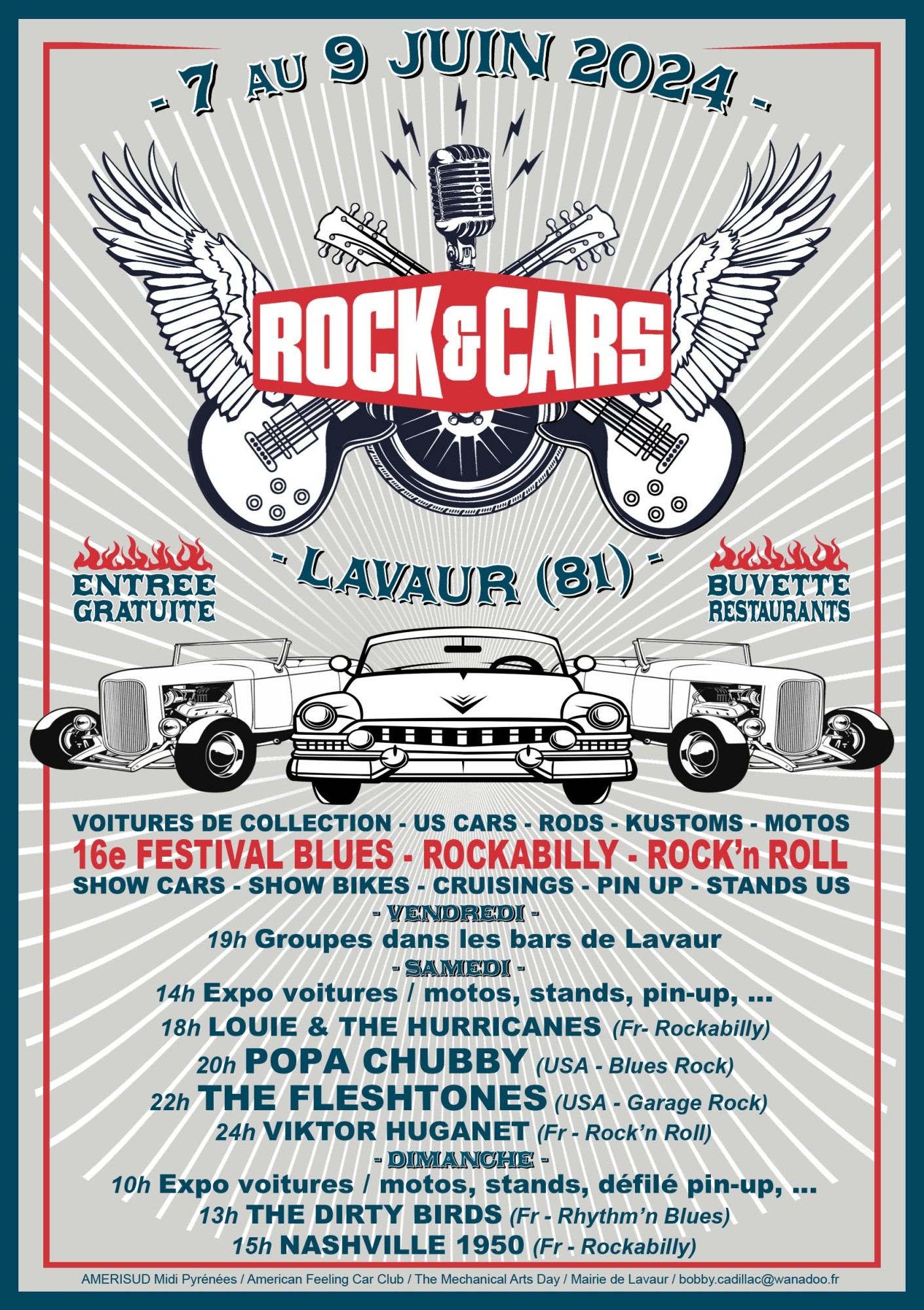 Lavaur - Festival  ROCK'&'CARS à Lavaur (81) du 7 au 9 juin 2024