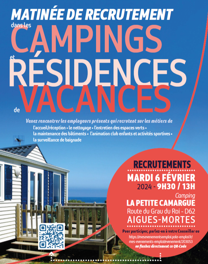 Aigues Mortes  - Les campings et résidences de vacances recrutent !