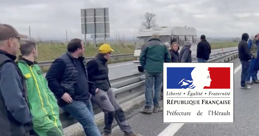 Hérault - Manifestation des agriculteurs dans l'Hérault Point de situation  à 10 h 15