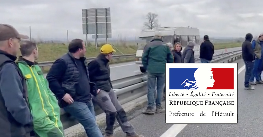 HÉRAULT - Manifestation des agriculteurs dans l'Hérault Point de situation à 10 h 15