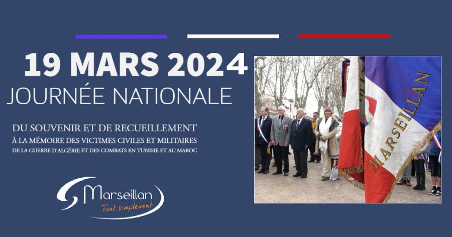 MARSEILLAN - Journée nationale du souvenir et de recueillement mardi 19 mars 2024