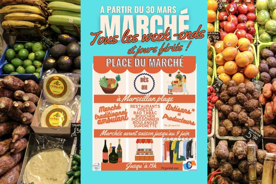 MARSEILLAN PLAGE - Le Marché situé sur la Place du Marché de Marseillan-plage débute le 30 mars