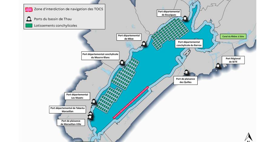 MARSEILLAN - La navigation des navires sur les tocs est interdite jusqu'au 15 août 2024 par arrêté préfectoral et arrêté municipal