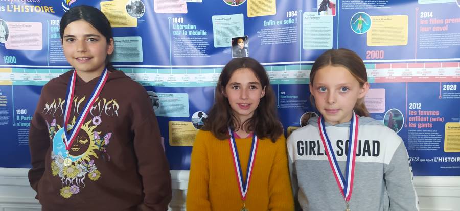 MARSEILLAN - 3 écolières de CM2 de l'école Primaire Bardou-Maffre de Baugé lauréates du concours Génius «Les championnes olympiques dans l'Histoire».