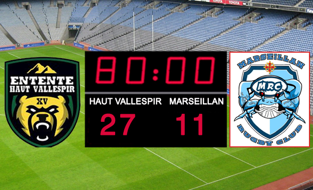MARSEILLAN - Rugby : Le MRC s'incline 27 à 11 devant une belle équipe de HAUT VALLESPIR