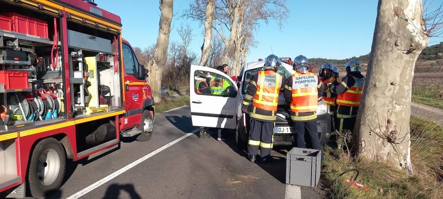 HÉRAULT - Accident à Tressan : Un homme de 56 Ans évacué par les Sapeurs-Pompiers de l'Hérault