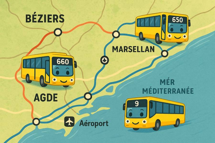 MARSEILLAN - Marseillan, carrefour touristique : Les lignes de bus 660, 650 et 9 renforcent la mobilité